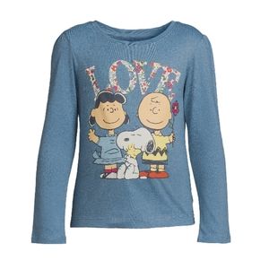 Garanimals Girls Peanuts Graphic Tee with Long Sleeves,